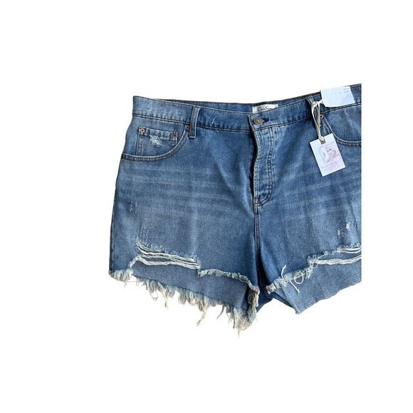 JESSICA SIMPSON Denim Distressed Hug Me Shorts 22 W NEW - Picture 2 of 7